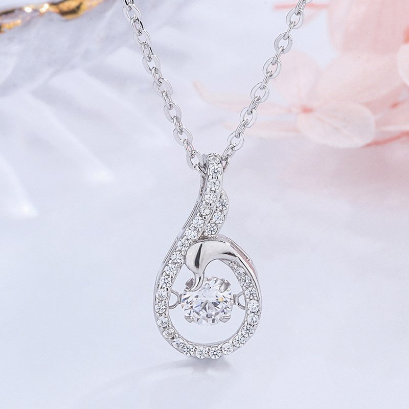 Fall/Winter 2020 999 sterling silver swan smart necklace female light luxury design diamond clavicle chain Christmas ornament