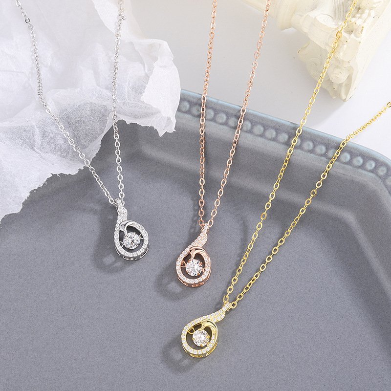 Fall/Winter 2020 999 sterling silver swan smart necklace female light luxury design diamond clavicle chain Christmas ornament