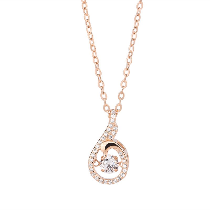 Fall/Winter 2020 999 sterling silver swan smart necklace female light luxury design diamond clavicle chain Christmas ornament