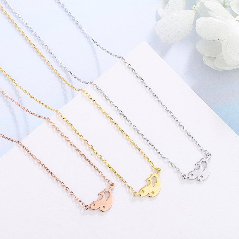 Direct selling s999 sterling silver ocean dolphin necklace female niche design jewelry 12 constellation necklace Pisces