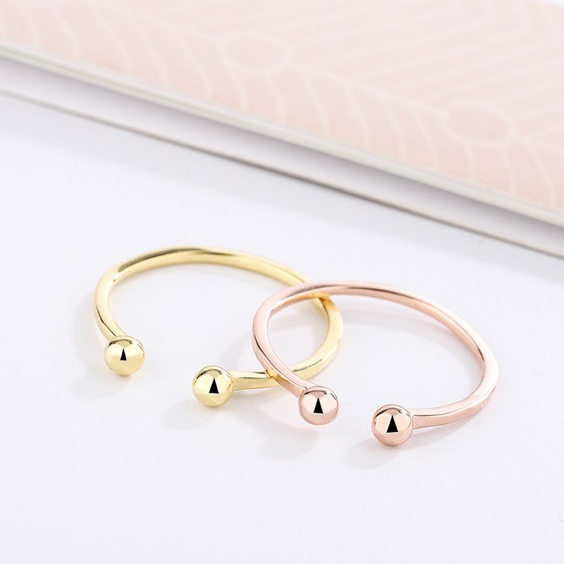 S999 sterling silver open ring female cold and trendy simple retro adjustable ring direct sale