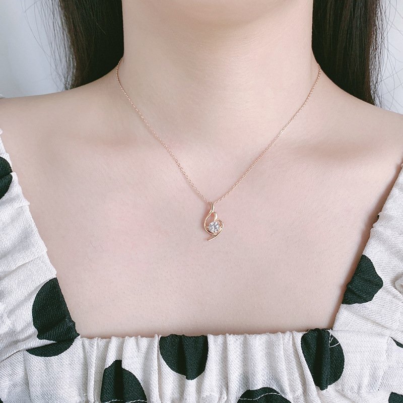 Fashion s999 sterling silver geometric necklace female creative trendy water drop necklace accessories