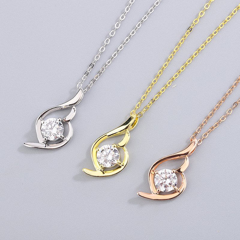 Fashion s999 sterling silver geometric necklace female creative trendy water drop necklace accessories