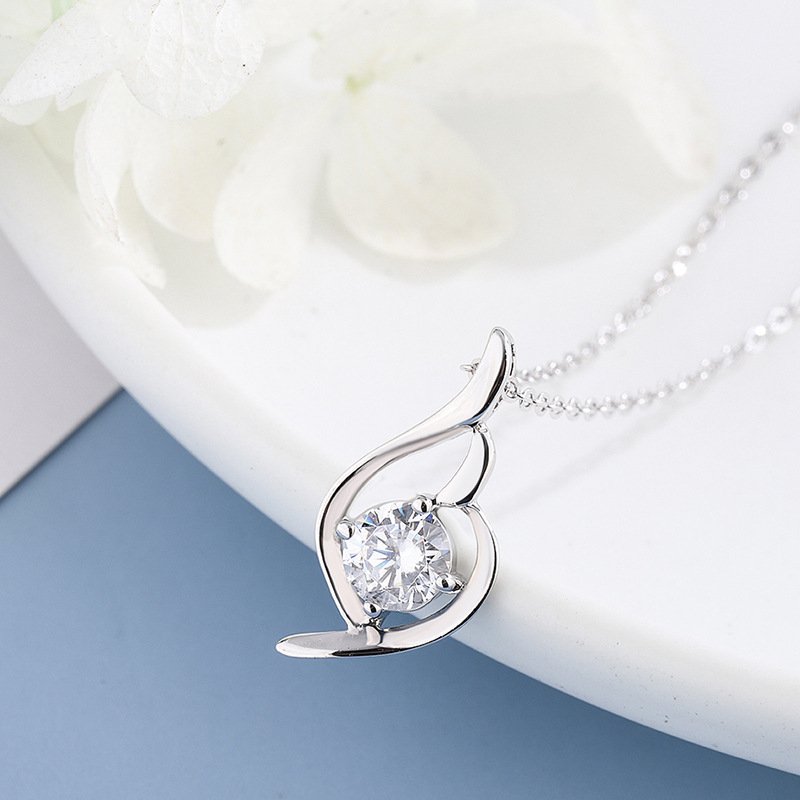 Fashion s999 sterling silver geometric necklace female creative trendy water drop necklace accessories