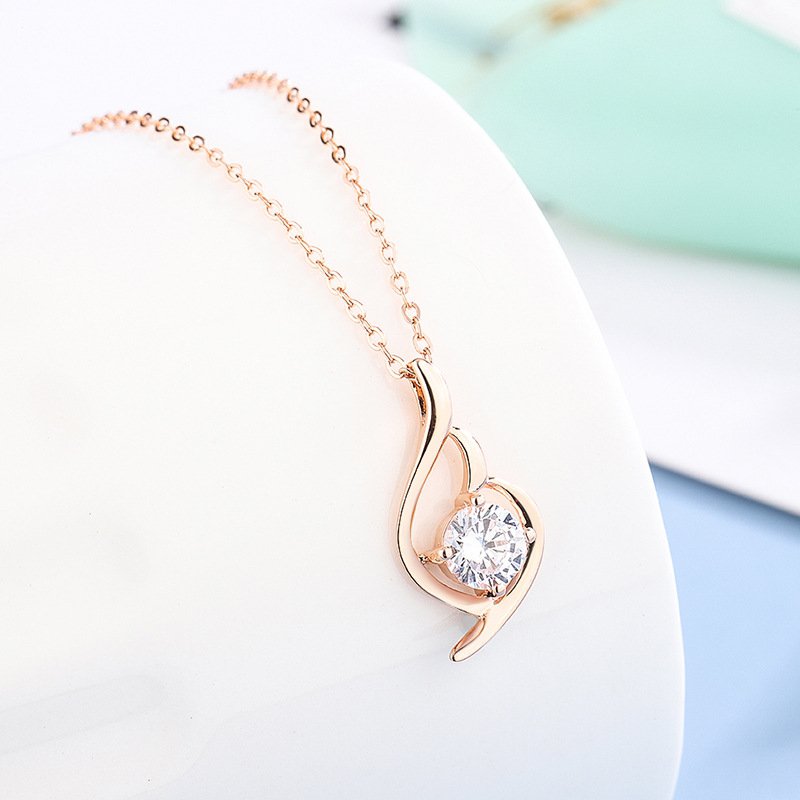 Fashion s999 sterling silver geometric necklace female creative trendy water drop necklace accessories