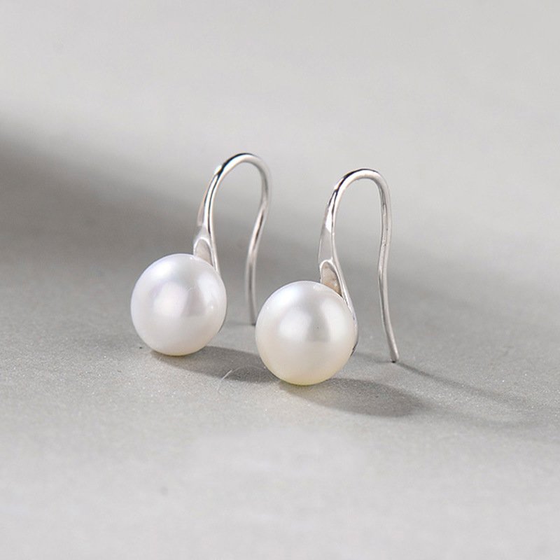 Temperament pearl earrings retro bead earrings simple temperament earrings