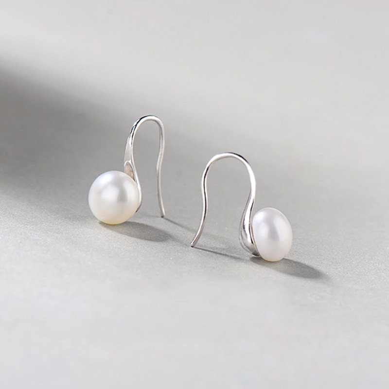 Temperament pearl earrings retro bead earrings simple temperament earrings