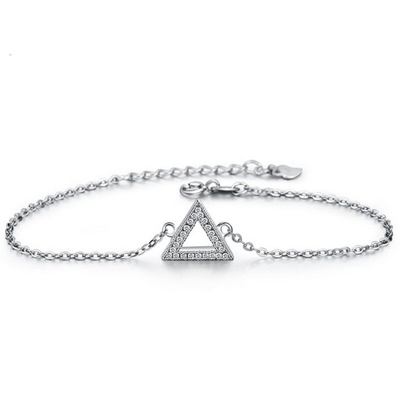 Silver Triangle Diamond Bracelet Fine Women Fashion Bracelet Geometric Jewelry Supply