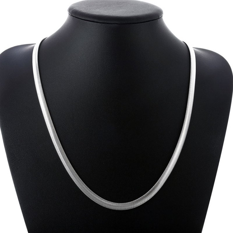 Domineering personality men's necklace fashion platinum with chain flat soft snake bone chain bold nude chain