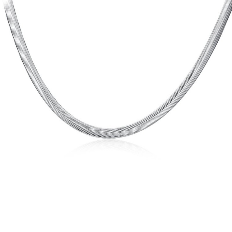 Domineering personality men's necklace fashion platinum with chain flat soft snake bone chain bold nude chain