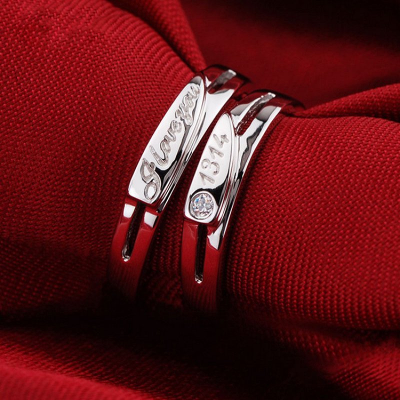 Silver couple open ring 1314 pairs of ring rings for men and women creative jewelry for a lifetime